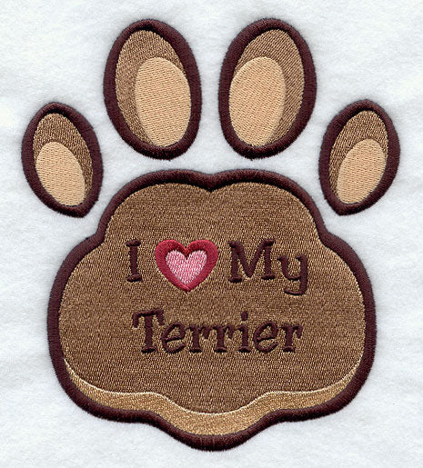 I Love My Terrier Pawprint