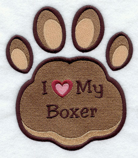 I Love My Boxer Pawprint