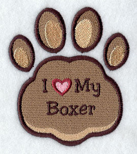 I Love My Boxer Pawprint