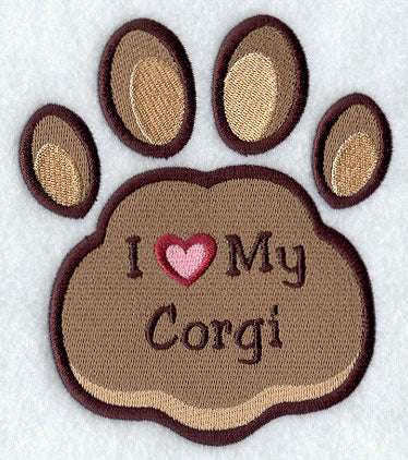 I Love My Corgi Pawprint