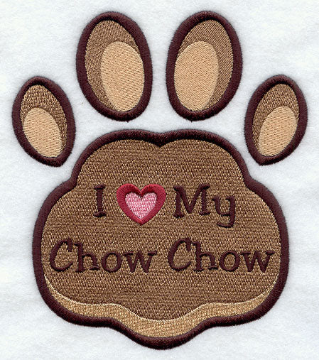 I Love My Chow Chow Pawprint