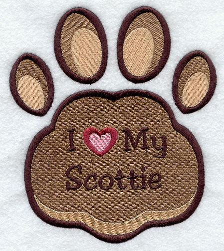 I Love My Scottie Pawprint