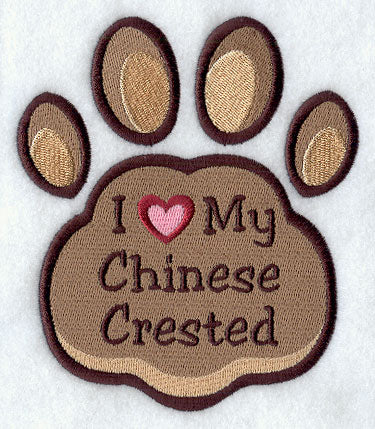 I Love My Chinese Crested Pawprint
