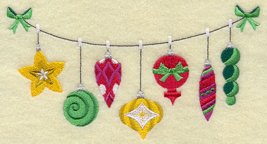 Christmas Ornaments Clothesline
