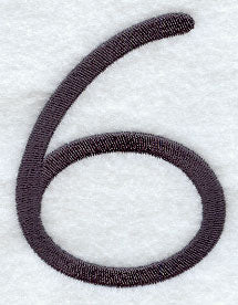 Sleek & Modern Number 6 - 3 Inch