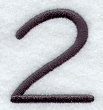 Sleek & Modern Number 2 - 3 Inch