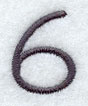 Sleek & Modern Number 6 - 3 Inch