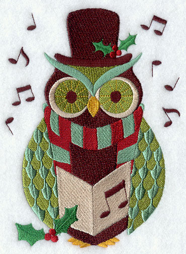Retro Caroling Owl