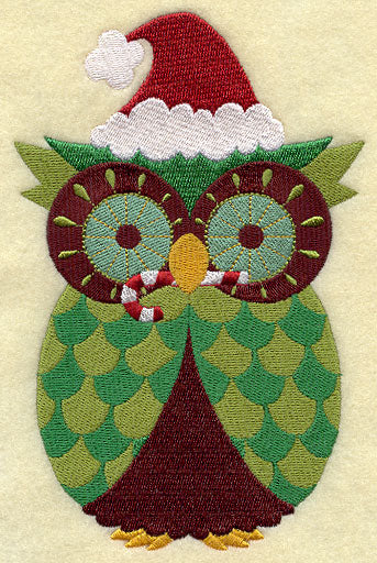 Retro Candy Cane Owl