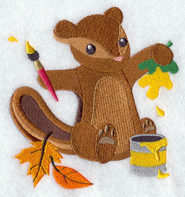 Crafty Autumn Painting Chipmunk
