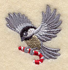 Chickadee with Candy Cane