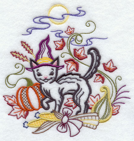 Black Cat in Witch's Hat