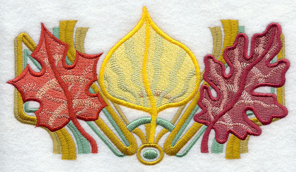 Art Deco Autumn Leaf Trio