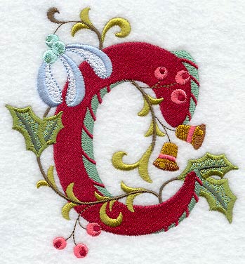 Jacobean Christmas Letter C - 5 Inch