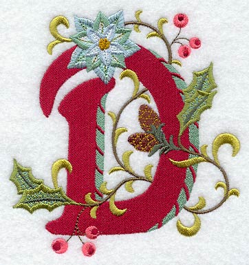 Jacobean Christmas Letter D - 5 Inch