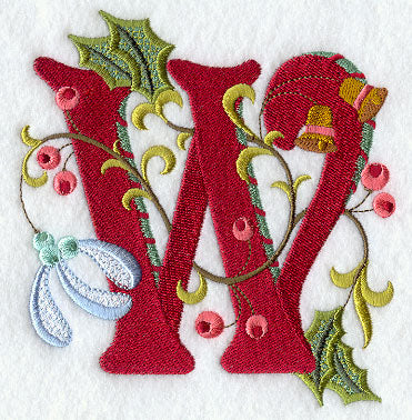 Jacobean Christmas Letter W - 5 Inch