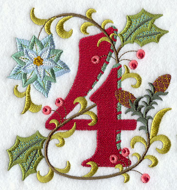 Jacobean Christmas Number 4 - 5 Inch