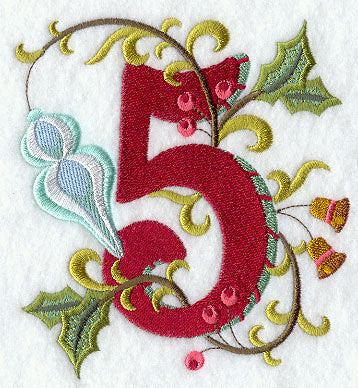 Jacobean Christmas Number 5 - 5 Inch