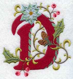 Jacobean Christmas Letter D - 5 Inch