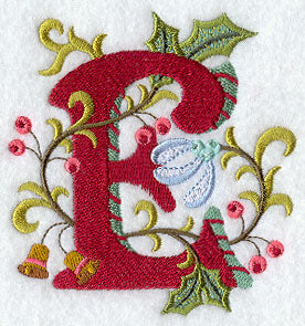 Jacobean Christmas Letter E - 5 Inch