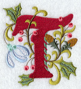 Jacobean Christmas Letter T - 5 Inch