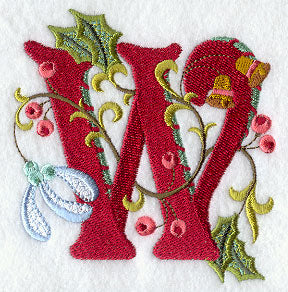 Jacobean Christmas Letter W - 5 Inch