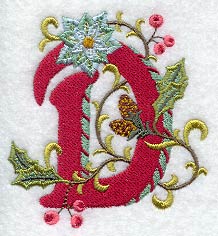 Jacobean Christmas Letter D - 5 Inch