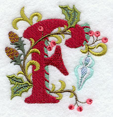 Jacobean Christmas Letter F - 5 Inch