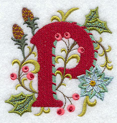 Jacobean Christmas Letter P - 5 Inch