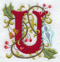 Jacobean Christmas Letter U - 5 Inch