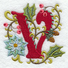 Jacobean Christmas Letter V - 5 Inch