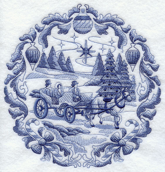 Delft Blue Christmas Carriage