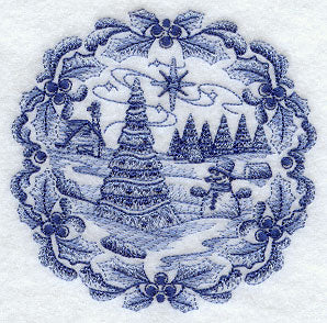 Delft Blue Christmas Snowman