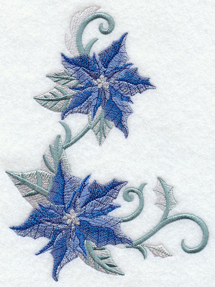 Blue Christmas Poinsettia Corner