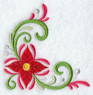 Suzani Mistletoe and Poinsettia Corner