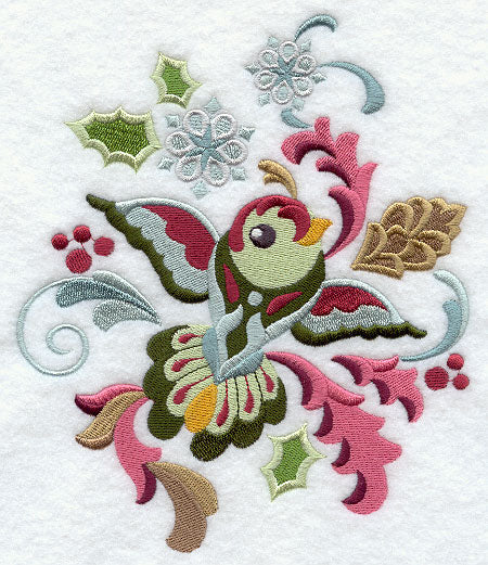 Suzani Christmas Bird - Snowflakes
