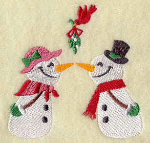 Under the Mistletoe - Happy Snow Couple