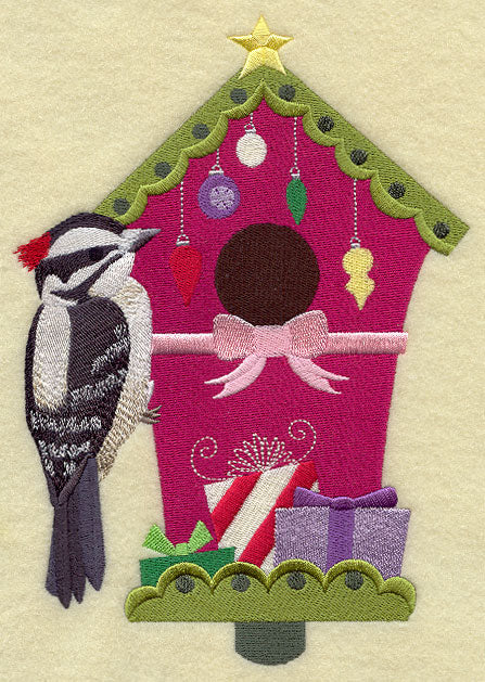 Christmas Birdhouse - Downy Woodpecker