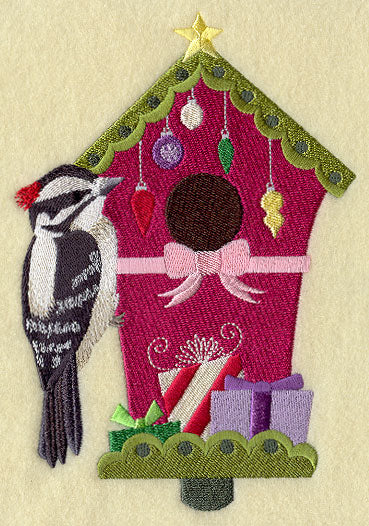 Christmas Birdhouse - Downy Woodpecker