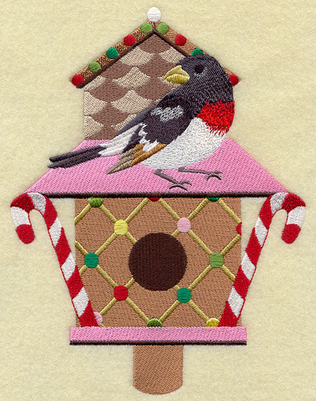 Christmas Birdhouse - Rose-breasted Grosbeak