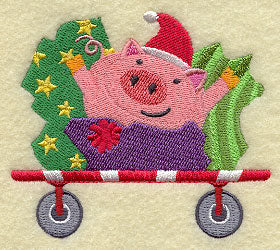 Christmas Tractor Pull - Pig