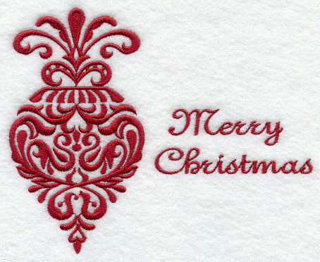 Holiday Damask - Merry Christmas Ornament