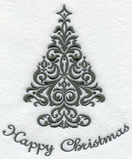 Holiday Damask - Happy Christmas Tree