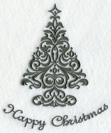 Holiday Damask - Happy Christmas Tree