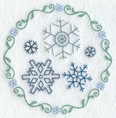 Vintage Snowflakes Circle
