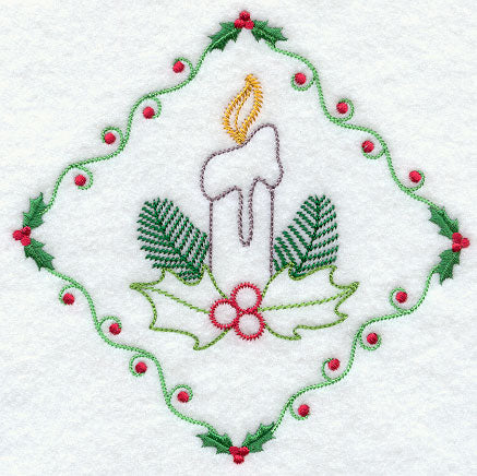 Vintage Candle and Holly