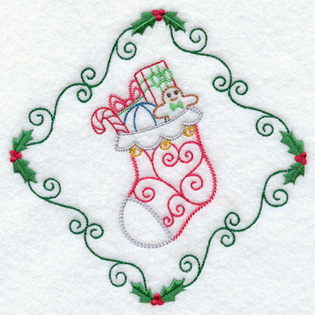 Vintage Stocking and Holly