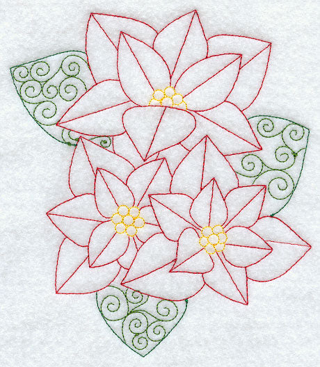 Poinsettia Bouquet (Redwork)