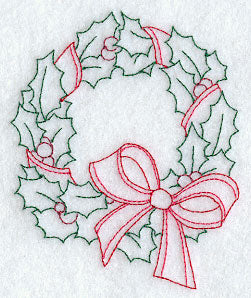 Holly Wreath (Redwork)