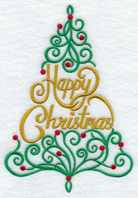 Ornate Happy Christmas Tree